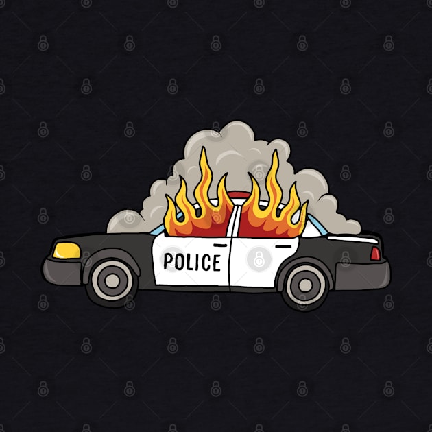 Burning cop car by valentinahramov